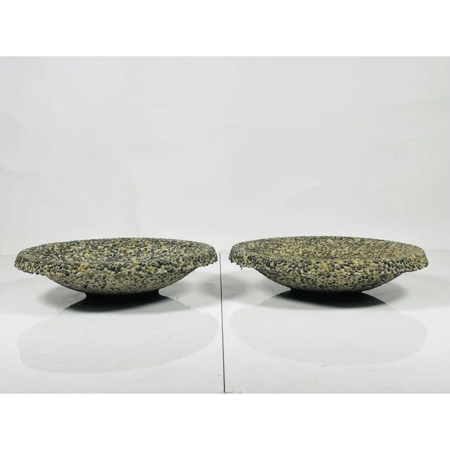 Vintage Pebble Stone & Concrete Planters, a Pair For Sale - Image 4 of 13