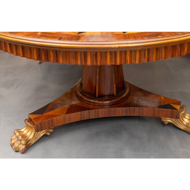 Wood Vintage Italian Parquetry Center Table For Sale - Image 7 of 8