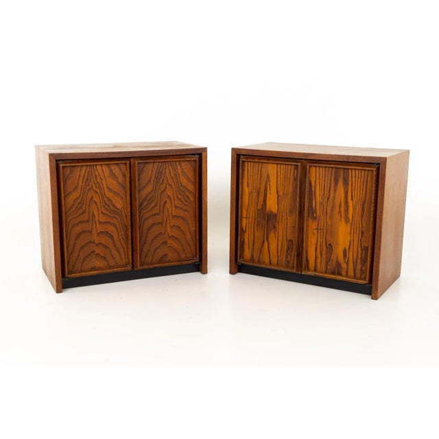 Dillingham Mid Century Pecky Cypress Nightstands - Pair These nightstands are 26 wide x 15 deep x 22 inches high When you...
