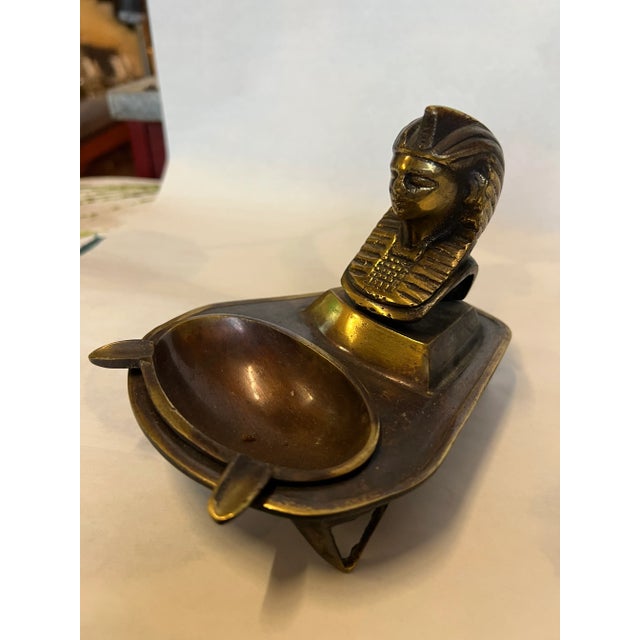 1970s Egyptian Brass Ashtray Catchall Dish For Sale - Image 4 of 7