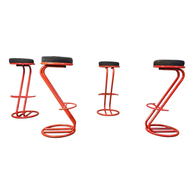 Vintage Bar Stools, 1980s, Set of 4 For Sale