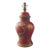 Ginger Jar Style Table Lamp, Vintage Red and Gold Chinoiserie, Hand-Painted For Sale