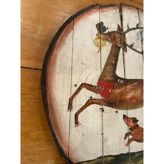 Wood Antique Bavarian Shooting Target Wood Schützenscheibe Folk Art Stag Deer 1725 For Sale - Image 7 of 10