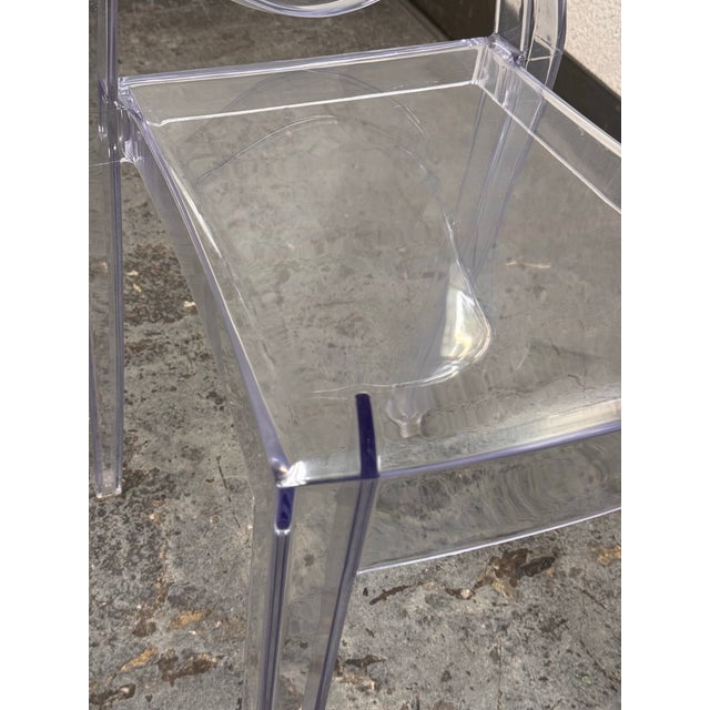 Transparent Philippe Starck Style Ghost Side Chairs, Set of Four For Sale - Image 8 of 12