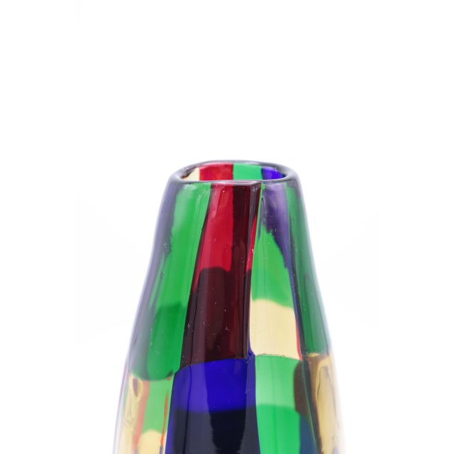 Glass 1980s "Pezzato" Vase by Fulvio Bianconi for Venini For Sale - Image 7 of 8