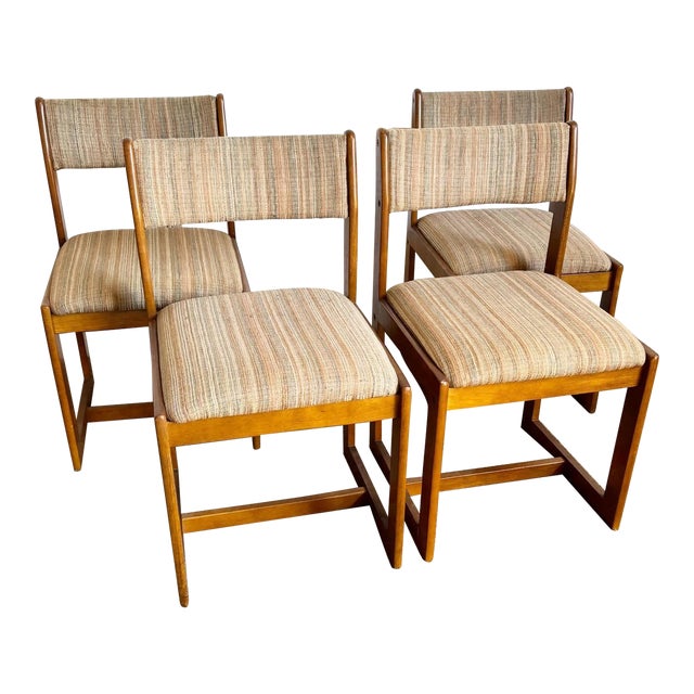 Mid Century Modern Wooden Chairs - Set of 4 For Sale