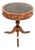 Antique Yew Wood Leather Top Drum Table, 1950s For Sale