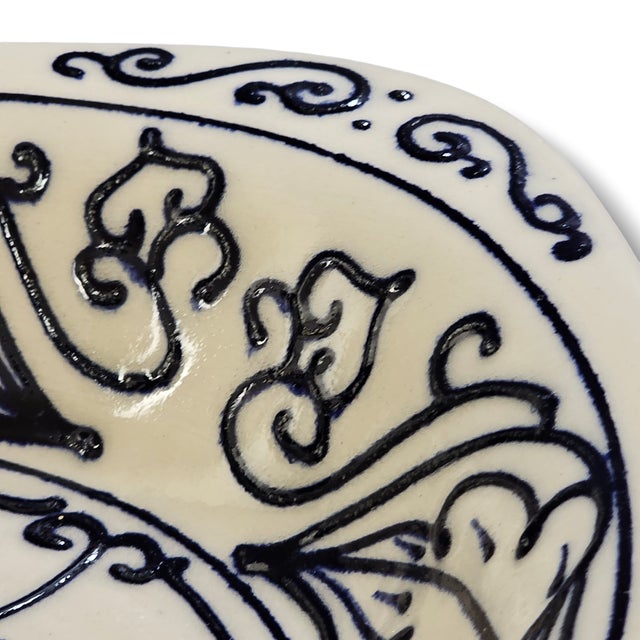 Late 20th Century Signed American Studio Pottery Floral Oval Serving Platter For Sale - Image 13 of 18
