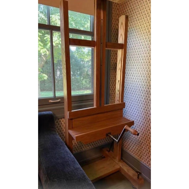 English Vintage Solid Oak Television Easel From a Retired Restoration Hardware Collection For Sale - Image 3 of 3