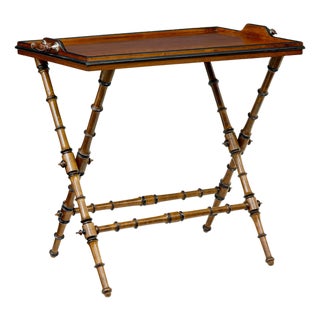 Antique Colonial Inspired Butlers Tray in Walnut on Stand, 1880 For Sale