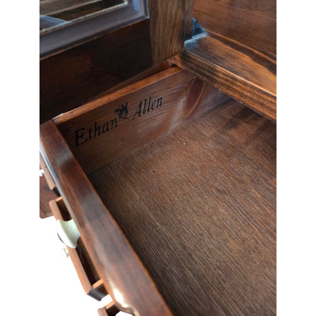 Ethan Allen Old Tavern Pine Apothecary Cabinet Hutch Display Breakfront Shelf For Sale - Image 17 of 17