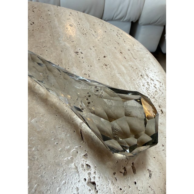 Elegant vintage Italian magnifying glass featuring a large circular lens framed in polished metal and a beautifully...