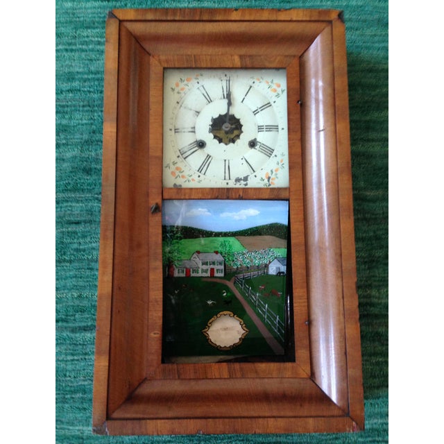 Antique American Walnut Hanging Clock Chairish