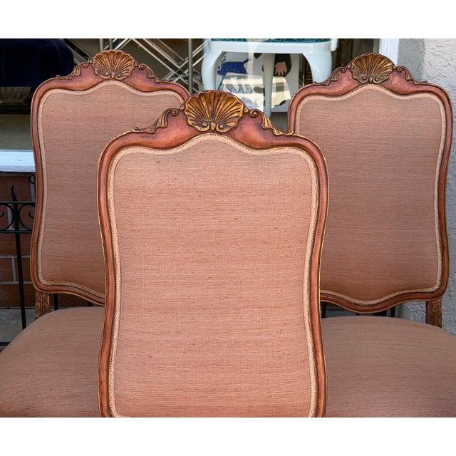 Rococo Set of 10 Dennis and Leen Rococo Style Painted Giltwood Dining Chairs For Sale - Image 3 of 9