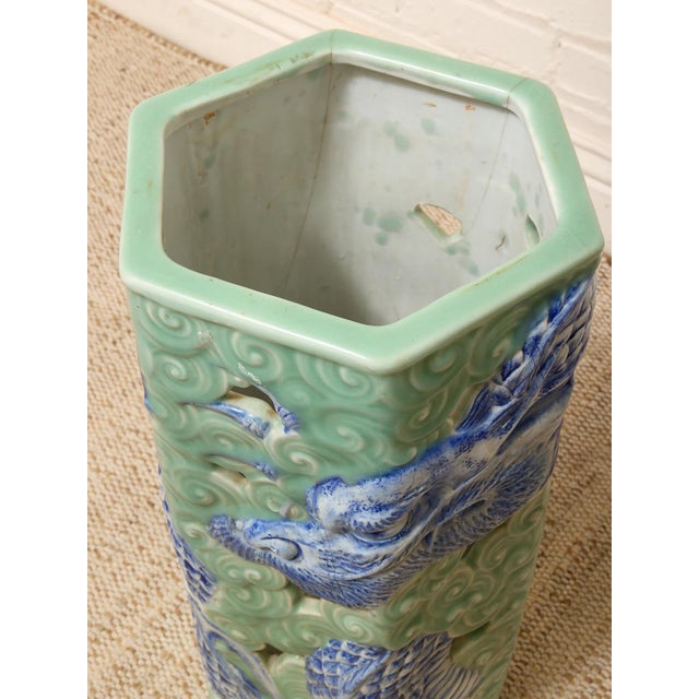 Ceramic Vintage Mid Century Ceramic Umbrella Holder For Sale - Image 7 of 10