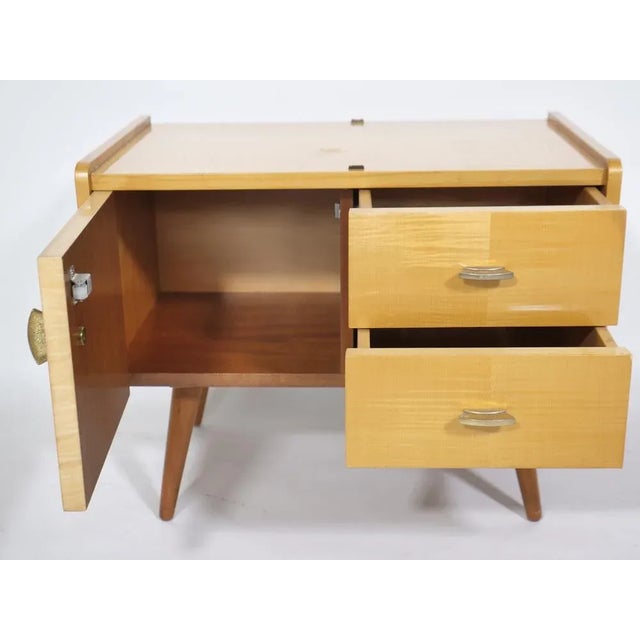 Mid-Century Cherrywood Mini Sideboard with Intarsia, 1960s For Sale - Image 6 of 8