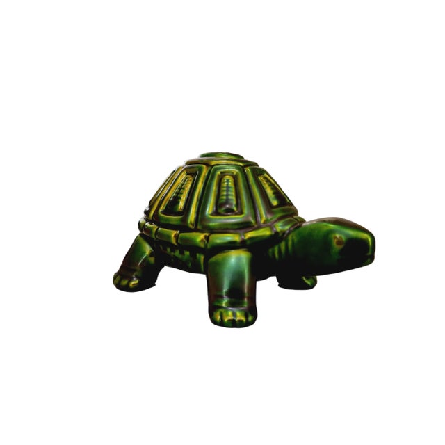 1990s Mid-Century Turtle with Green Lustreglaze by Judit Nádor for Zsolnay, 1960s For Sale - Image 5 of 10