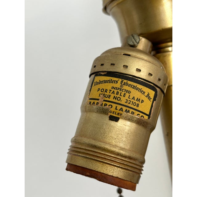 Mid-Century Italian Sheaf of Wheat Gilt Table Lamp by the Marbro Lamp Co For Sale - Image 10 of 14