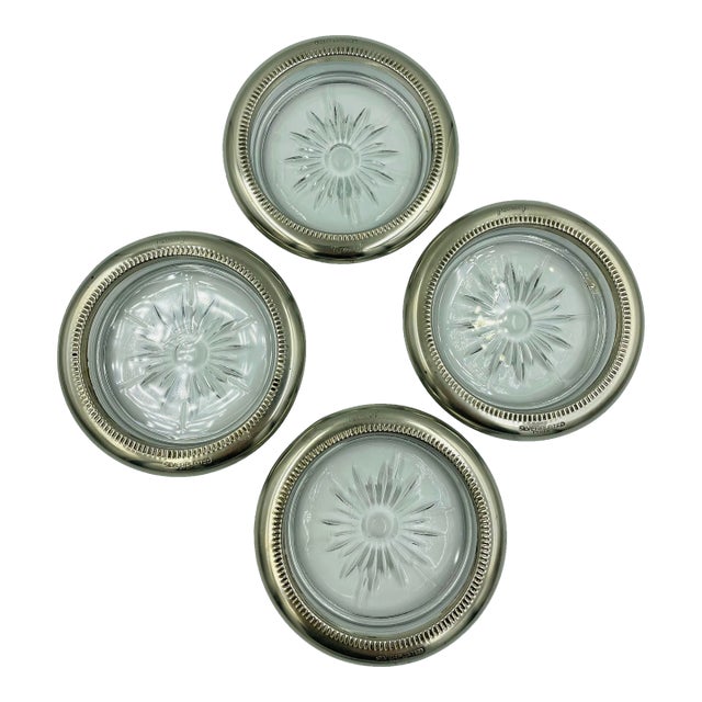 Mid 20th Century Italian Silverplate Leonard Coasters- Set of 4 For Sale