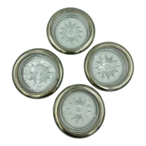 Mid 20th Century Italian Silverplate Leonard Coasters- Set of 4