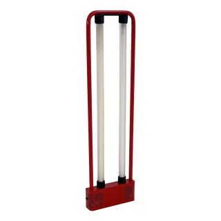 Medium Red Double Neon Lamp by Gian N. Gigante for Zerbetto, 1980s For Sale