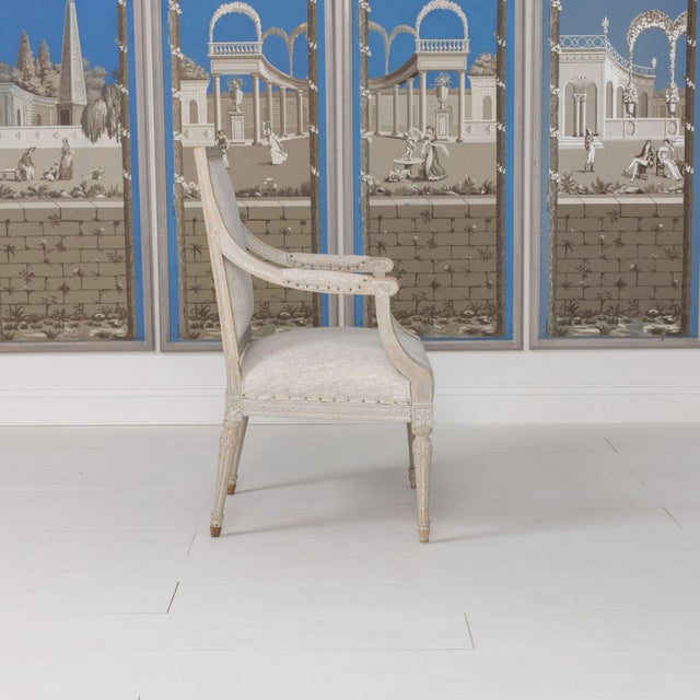 Wood 18th Century German Louis XVI Period Beech Wood Armchair in Original Paint For Sale - Image 7 of 12