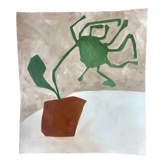 2025 "Patina' Contemporary Botanical Painting on Paper by Artist r.k. Red For Sale