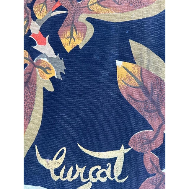 Blue French Hand Printed Rooster Tapestry by Lurçat For Sale - Image 8 of 14