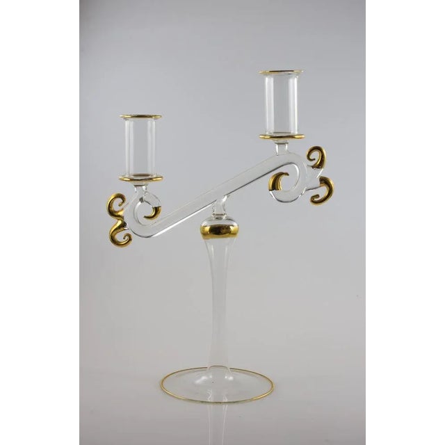 Contemporary 2 Lights One They Candlestick from Cortella Ballarin Production For Sale - Image 3 of 3