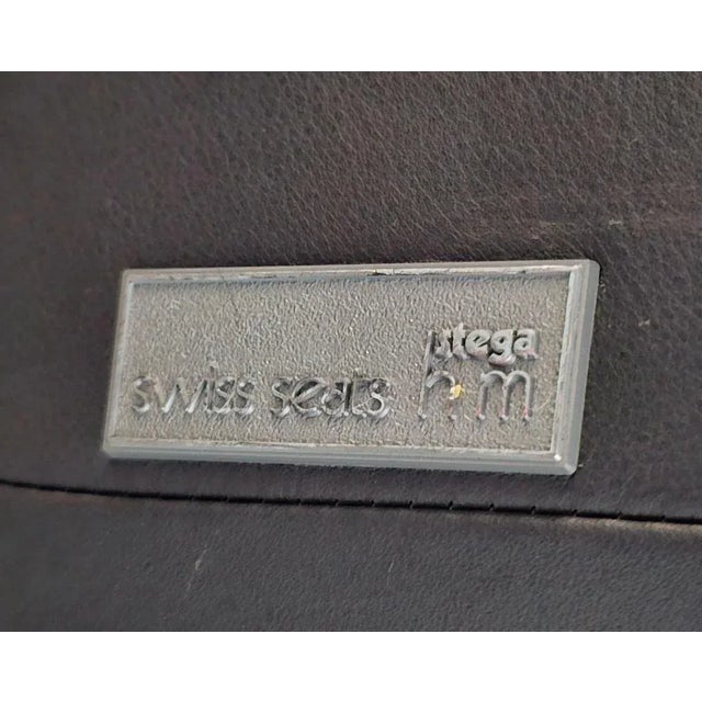 Postmodern Leather Lounge Chair in style of Etienne Fermigier, Switzerland, 1978 For Sale - Image 11 of 12