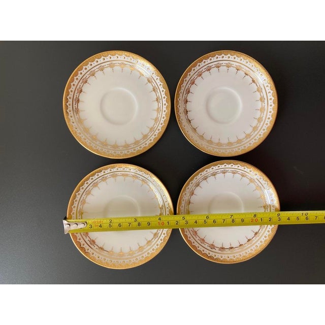 19th Century English Gold Porcelain Regency Drinks Coasters by Mintons- Set of 4 For Sale - Image 9 of 12
