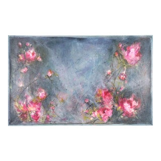 Abstracted Floral Oil Painting -- Magnolias in Morning Mist by Carrie Clayden For Sale