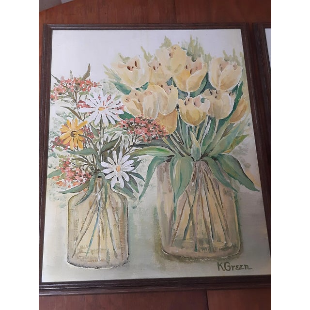 Garden Floral Painting Two Bouquets Flowers For Sale In Fayetteville, AR - Image 6 of 11
