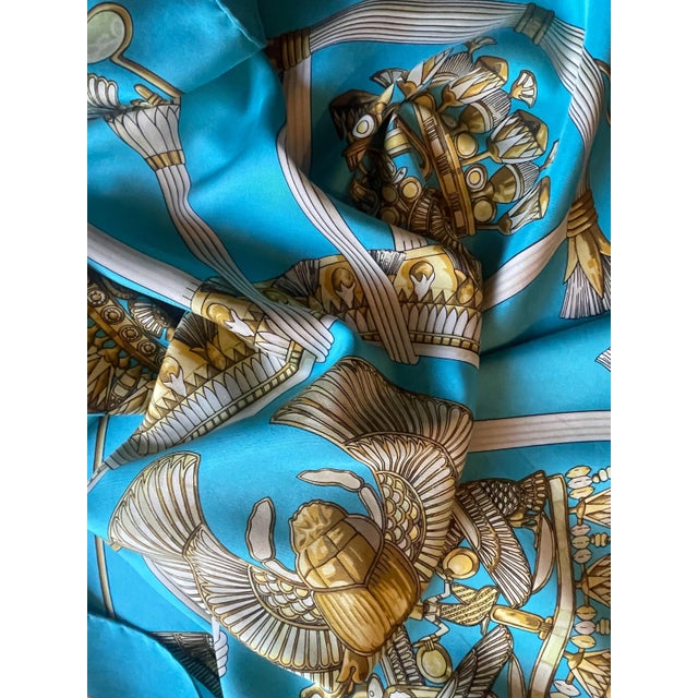 HERMÈS ÉGYPTE Silk Scarf designed by Latham Caty 1970 For Sale In New York - Image 6 of 10