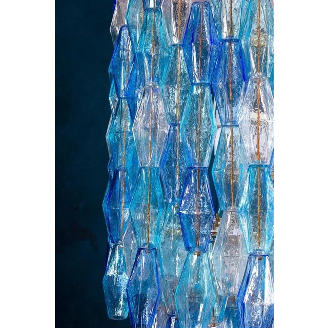 Large Sapphire Colored Murano Glass Chandeliers in the Style of C. Scarpa, Set of 2 For Sale - Image 6 of 18