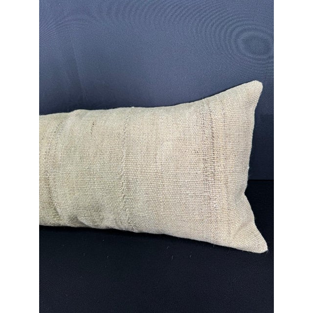 Turkish Hemp Pillow Cushion Natural Beige Cushion Cover 12x46 For Sale - Image 4 of 4