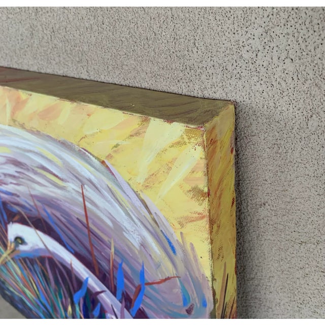 Modern Contemporary “Great Egret” Oil Painting 2005 For Sale - Image 3 of 12