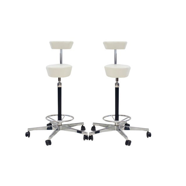 White Perch Chairs by George Nelson for Vitra, 2010s, Set of 2 For Sale