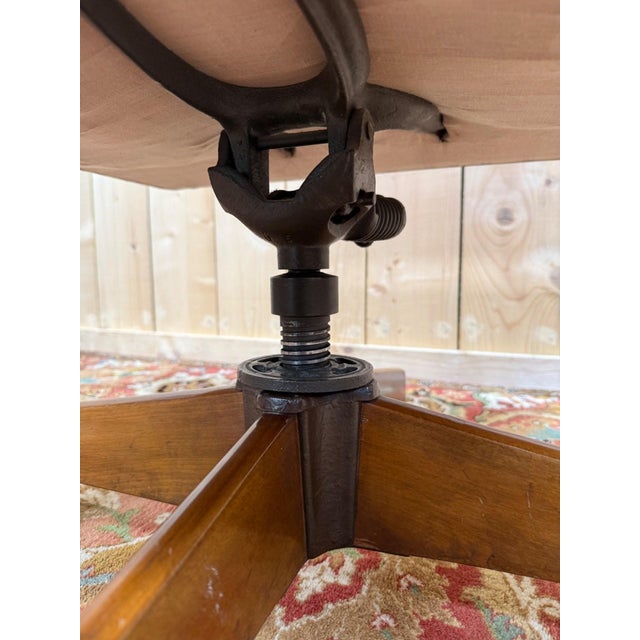 Edwardian Swivel Office Chair in Wood and Cast Iron, 1920s For Sale - Image 3 of 7