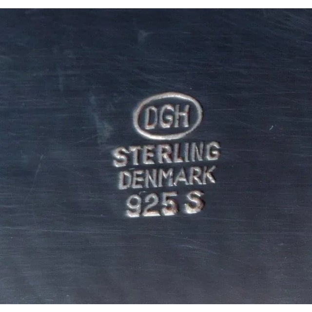 Silver Danish Goldsmiths Craft Art Glass Jar with Lid in Sterling Silver, 1960s For Sale - Image 8 of 9