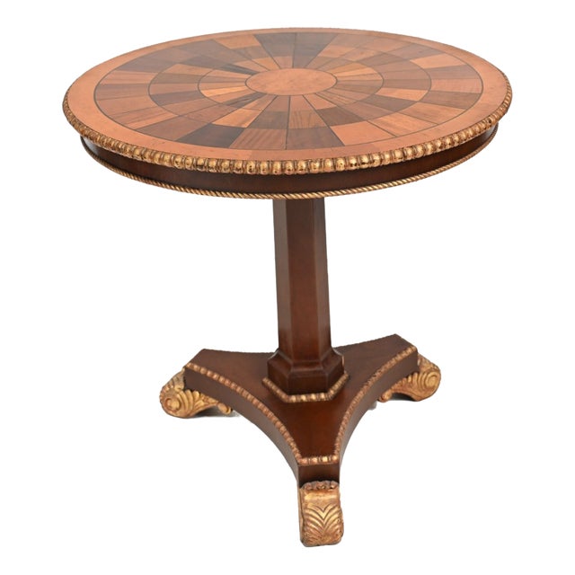 Regency Marquetry Inlay Side Table For Sale