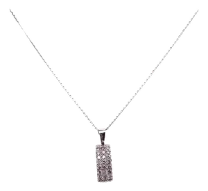 14 Karat White Gold Necklace With Pendant .80 Carat Diamond