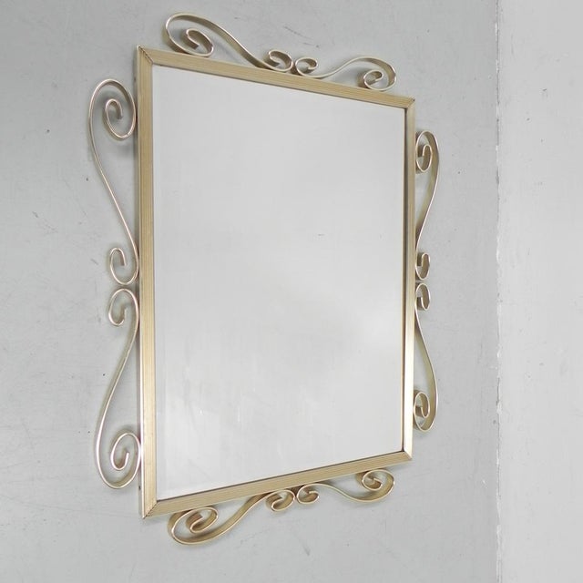 Vintage Faceted Mirror in Aluminum Frame, 1950s For Sale - Image 12 of 17