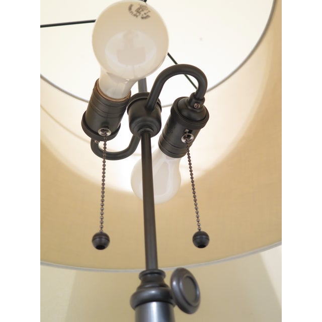 Restoration Hardware Bronze Finish Table Lamp W. Shade Chairish