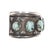 Late 20th Century 6.75" Clarence Chama Navajo sterling variscite row cuff bracelet For Sale - Image 5 of 10