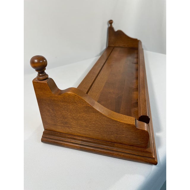 Vintage 1980's Ethan Allen Decorative Wooden Wall Display Shelf For Sale - Image 6 of 17