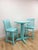 This cheerful turquoise counter-height bistro set is a vibrant and practical outdoor and indoor dining find. The bold...
