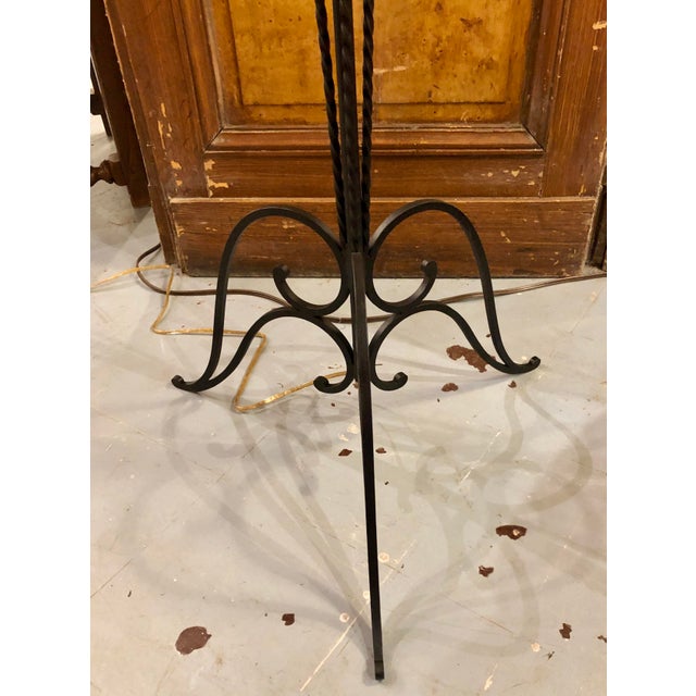 Art Deco French 1920’s Wrought Iron Floor Lamp For Sale - Image 3 of 8