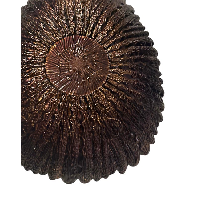 Vintage Turkish Feather Mandala Art Glass Centerpiece Bowl For Sale - Image 11 of 12
