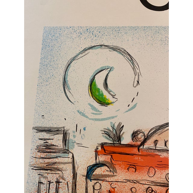 This striking vintage lithograph poster celebrates Marc Chagall and his legendary ceiling commission for the Paris Opéra,...